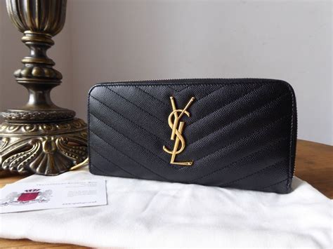 ysl portemonnaie|SAINT LAURENT PARIS zip around wallet in grain de poudre .